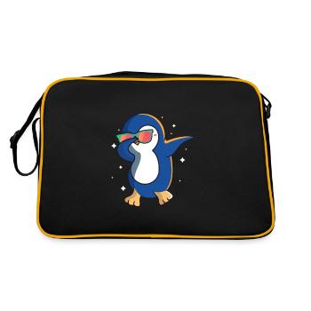 Penguin Ice South Pole Penguin Snow Bird Gift - Retro Bag - black/gold - Back