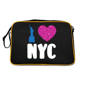 Ich liebe NYC New York City USA Amerika Reisen - Retro Tasche - Schwarz/Gold - Hinten