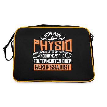 Physio Berufssadist Physiotherapeut - Retro Tasche - Schwarz/Gold - Hinten