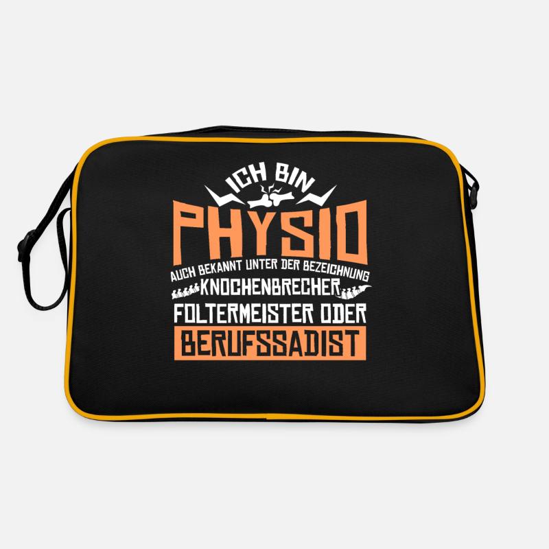 Physio Berufssadist Physiotherapeut - Retro Tasche - Schwarz/Gold