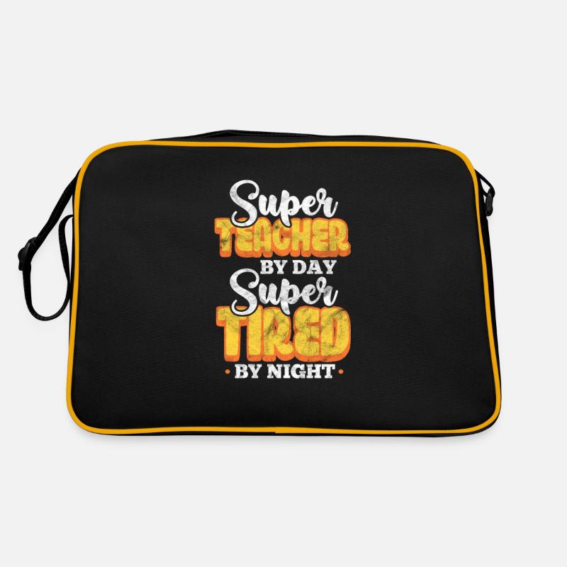 Lehrer Lehrerin - Retro Tasche - Schwarz/Gold
