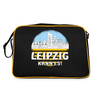 LEIPZIG KANN ES - Retro Tasche - Schwarz/Gold - Hinten