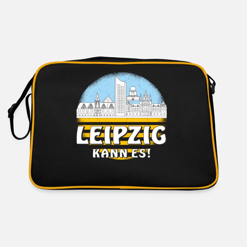 LEIPZIG KANN ES - Retro Tasche - Schwarz/Gold