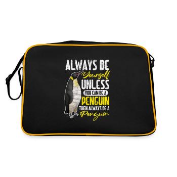 Pinguin - Retro Tasche - Schwarz/Gold - Hinten