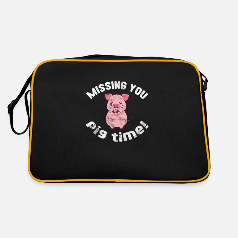 Schwein Schweinchen Ferkel Sau Schweine Geschenk Retro Tasche