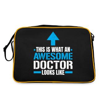 So sieht ein toller Arzt aus Medizin - Retro Tasche - Schwarz/Gold - Hinten