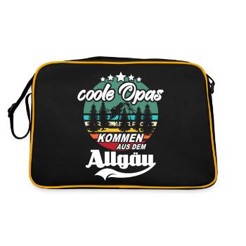 Allgäu Opa Allgäuer Grossvater Allgaeu - Retro Tasche - Schwarz/Gold - Hinten