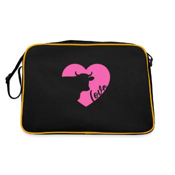 Kuh - Retro Tasche - Schwarz/Gold - Hinten
