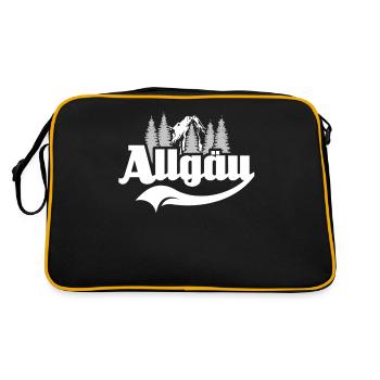 Allgaeu Allgäuer Lustige Allgäu Sprüche - Retro Tasche - Schwarz/Gold - Hinten