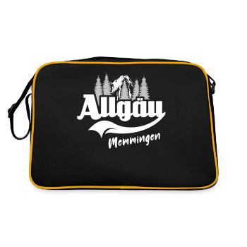 Allgäu Memmingen Allgäuer - Retro Tasche - Schwarz/Gold - Hinten