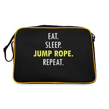 Eat Sleep Jump Rope Roping Jumping Skipping - Retro Tasche - Schwarz/Gold - Hinten