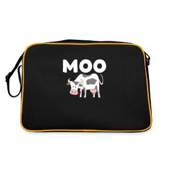 Kuh - Retro Tasche - Schwarz/Gold - Hinten