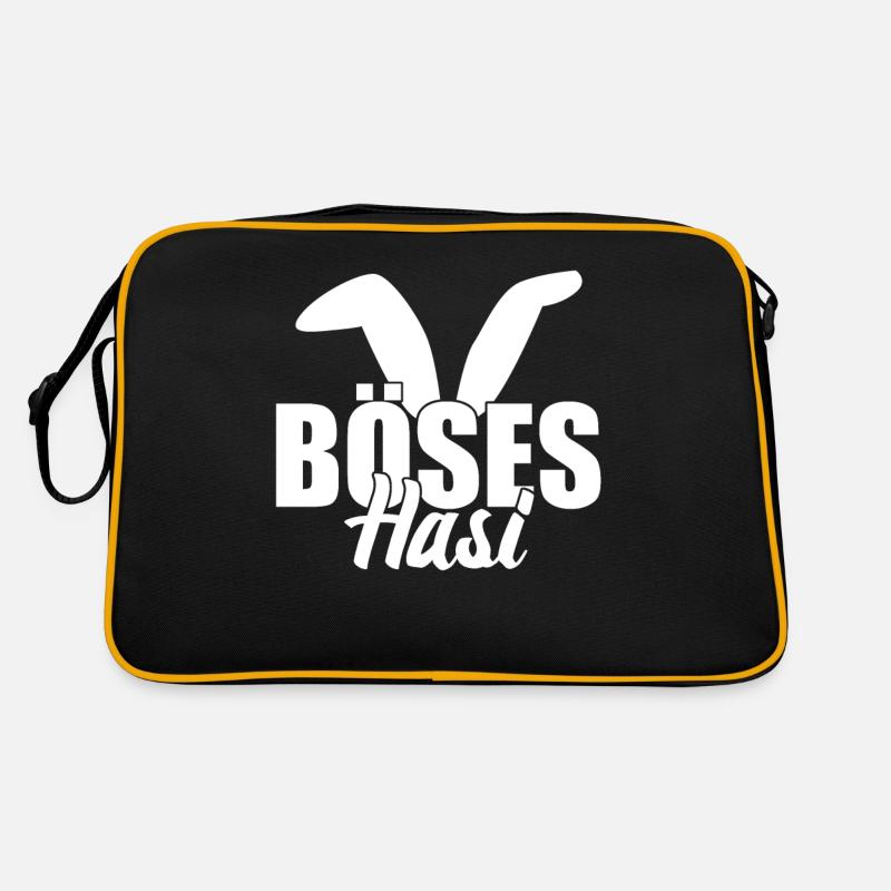 Böses Hasi Hasenohren mit bösem Hasen Retro Tasche