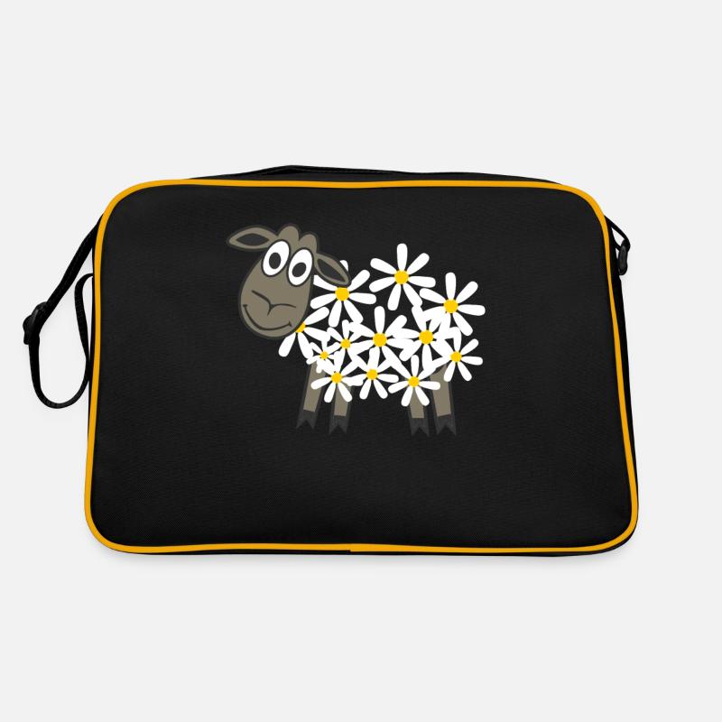Schäfchen Gänseblümchen Schaf Schafe Retro Tasche