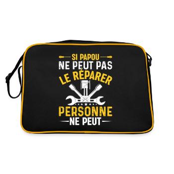 Si Papou Ne Peut Pas Le Réparer Personne Ne Peut - Sac Retro - noir/or - Dos
