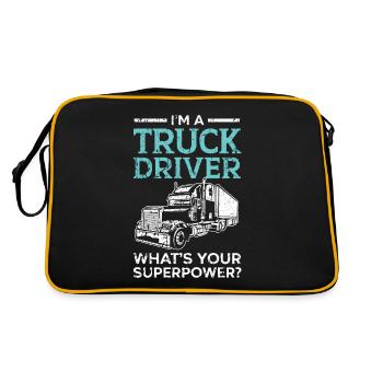 Je suis chauffeur de camion Quel est votre superpouvoir Tr - Sac Retro - noir/or - Dos