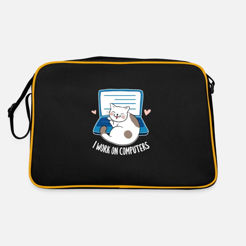 Computer - Retro Tasche - Schwarz/Gold
