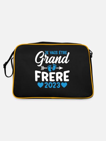 Je Vais Être Grand Frère 2023 - Sac Retro - noir/or - Dos