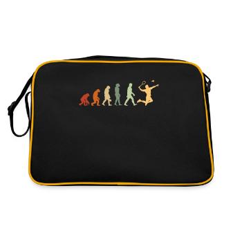 Evolution Badminton Geschenk für Badminton Spieler - Retro Tasche - Schwarz/Gold - Hinten