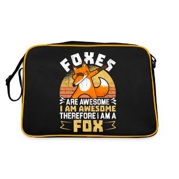 I am a fox wild animal fox foxes - Retro Bag - black/gold - Back
