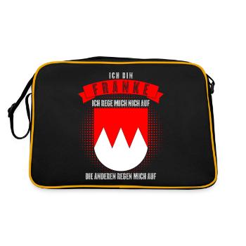 Franken Frankenland Witz Franke - Retro Tasche - Schwarz/Gold - Hinten