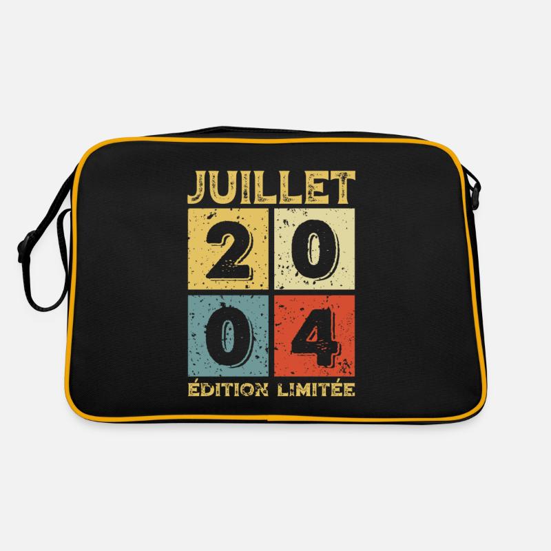 Juli 2004 Original Geburtstagsgeschenkidee - Retro Tasche - Schwarz/Gold