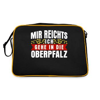 Oberpfalz Pfalz Pfälzer Oberpfälzer - Retro Tasche - Schwarz/Gold - Hinten
