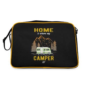 La maison est l’endroit où mon camping-car est Caravan Camping - Sac Retro - noir/or - Dos