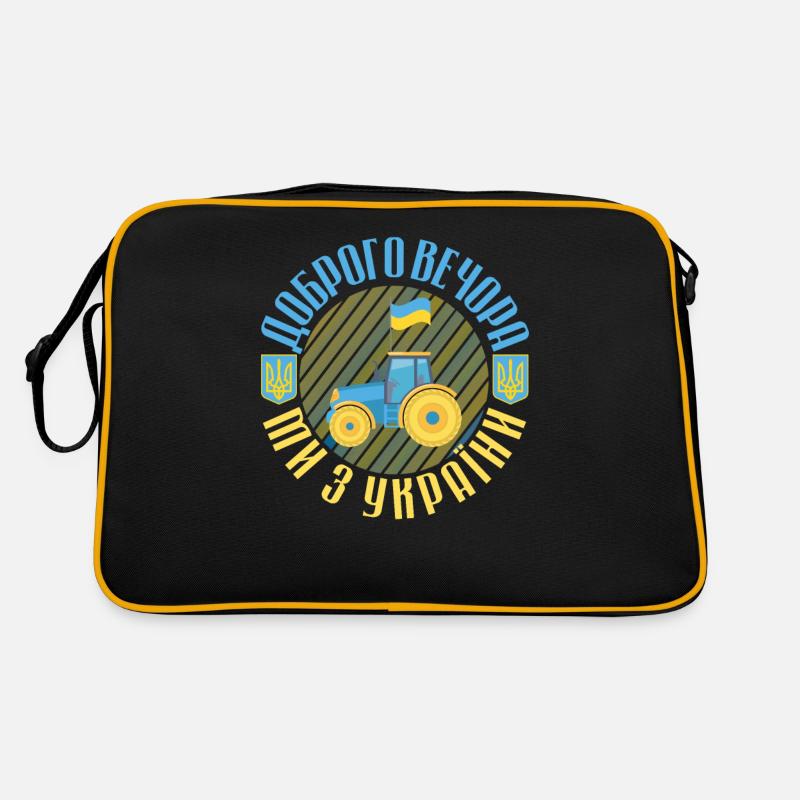 We are from Ukraine Quote Symbol Tractor Retro Bag