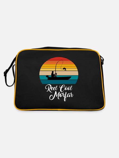 Cadeaux de pêche Reel Cool Morfar - Sac Retro - noir/or - Dos