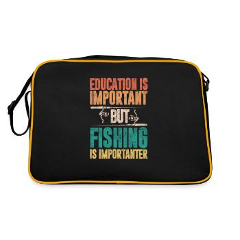 Angler - Retro Tasche - Schwarz/Gold - Hinten