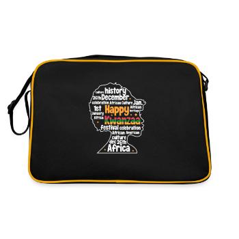 Kwanzaa Kultur USA 26. Dezember Geschenk - Retro Tasche - Schwarz/Gold - Hinten