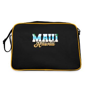 Hawaii Maui - Retro Tasche - Schwarz/Gold - Hinten