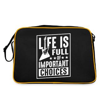 Life Is Full Of Important Choices - Retro Bag - black/gold - Back