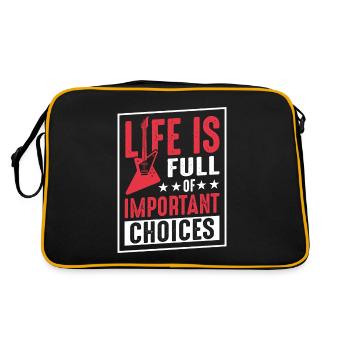 Life Is Full Of Important Choices - Retro Bag - black/gold - Back
