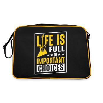 Life Is Full Of Important Choices - Retro Bag - black/gold - Back