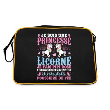 Je Suis Une Princesse Licorne - Sac Retro - noir/or - Dos