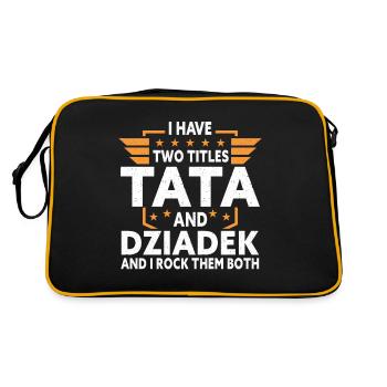 Ich bin A Dziadek Dziadzia Dziadziu Tata Polen Polnisch - Retro Tasche - Schwarz/Gold - Hinten