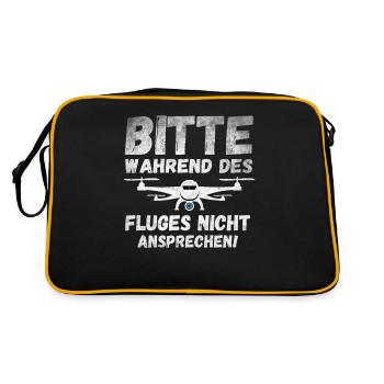 Drohne Drohnenpilot Quadrokopter Pilot - Retro Tasche - Schwarz/Gold - Hinten