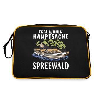 EGAL WOHIN HAUPTSACHE SPREEWALD - Retro Tasche - Schwarz/Gold - Hinten