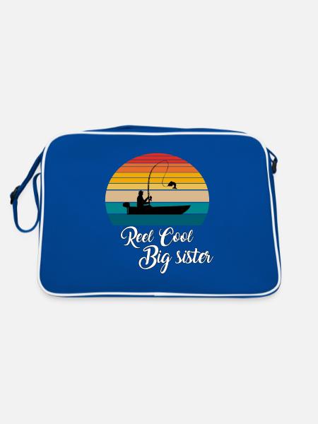 Reel Cool Big sister Fishing Gifts - Retro Bag - blue/white - Back