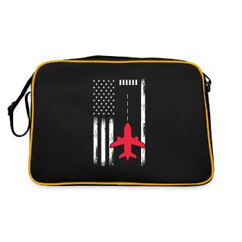 Cadeau Pilot Airplane Flying Flyer - Sac Retro - noir/or - Dos