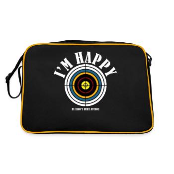 Langbogen 3D Bogensport Bogenschützen - Retro Tasche - Schwarz/Gold - Hinten