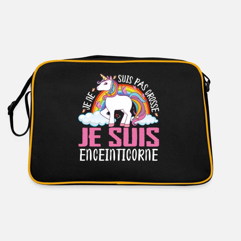 Je Ne Suis Pas Grosse Je Suis Enceinticorne - Sac Retro - noir/or