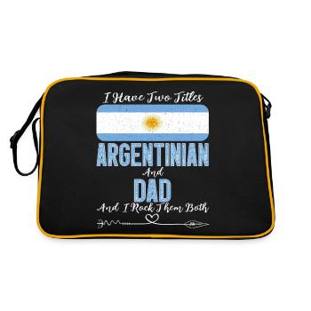 Argentinischer Vater - Retro Tasche - Schwarz/Gold - Hinten
