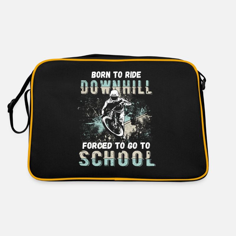 Vers la descente Né à l’école VTT forcé - Sac Retro - noir/or