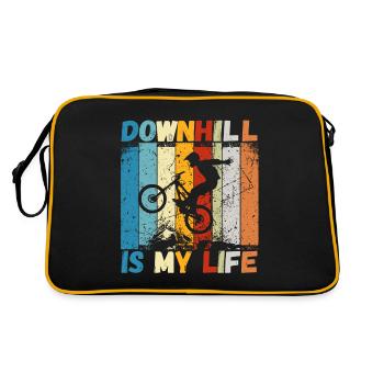 Downhill is My Life VTT RetroVintage - Sac Retro - noir/or - Dos