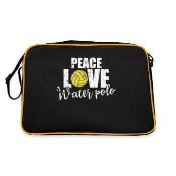 Peace Love Water Polo Sport Wasserball - Retro Bag - black/gold - Back