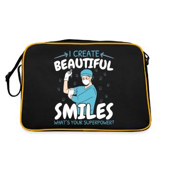 Ich erschaffe ein schönes Lächeln Was ist deine Su - Retro Tasche - Schwarz/Gold - Hinten
