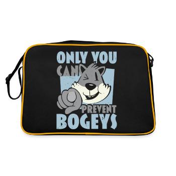Nur du kannst die Bogeys verhindern Disc Golf Frol - Retro Tasche - Schwarz/Gold - Hinten